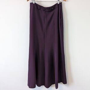 SETRMS Women's Elegant A-line Maxi Skirt, Size 42, Deep Purple